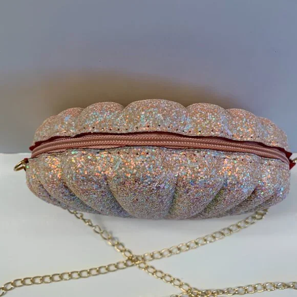 Sparkle Seashell - The Glam Clam / Crossbody Handbag /Pink - NWT - Picture 8 of 13